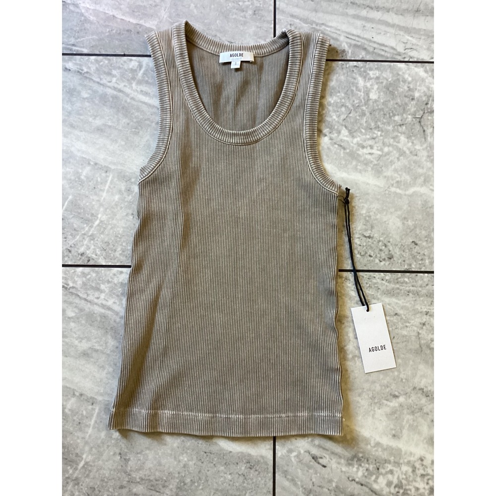 Agolde Poppy Tank Trail Ribbed Scoop Neck Sleeveless Top A7056E-1260 Small